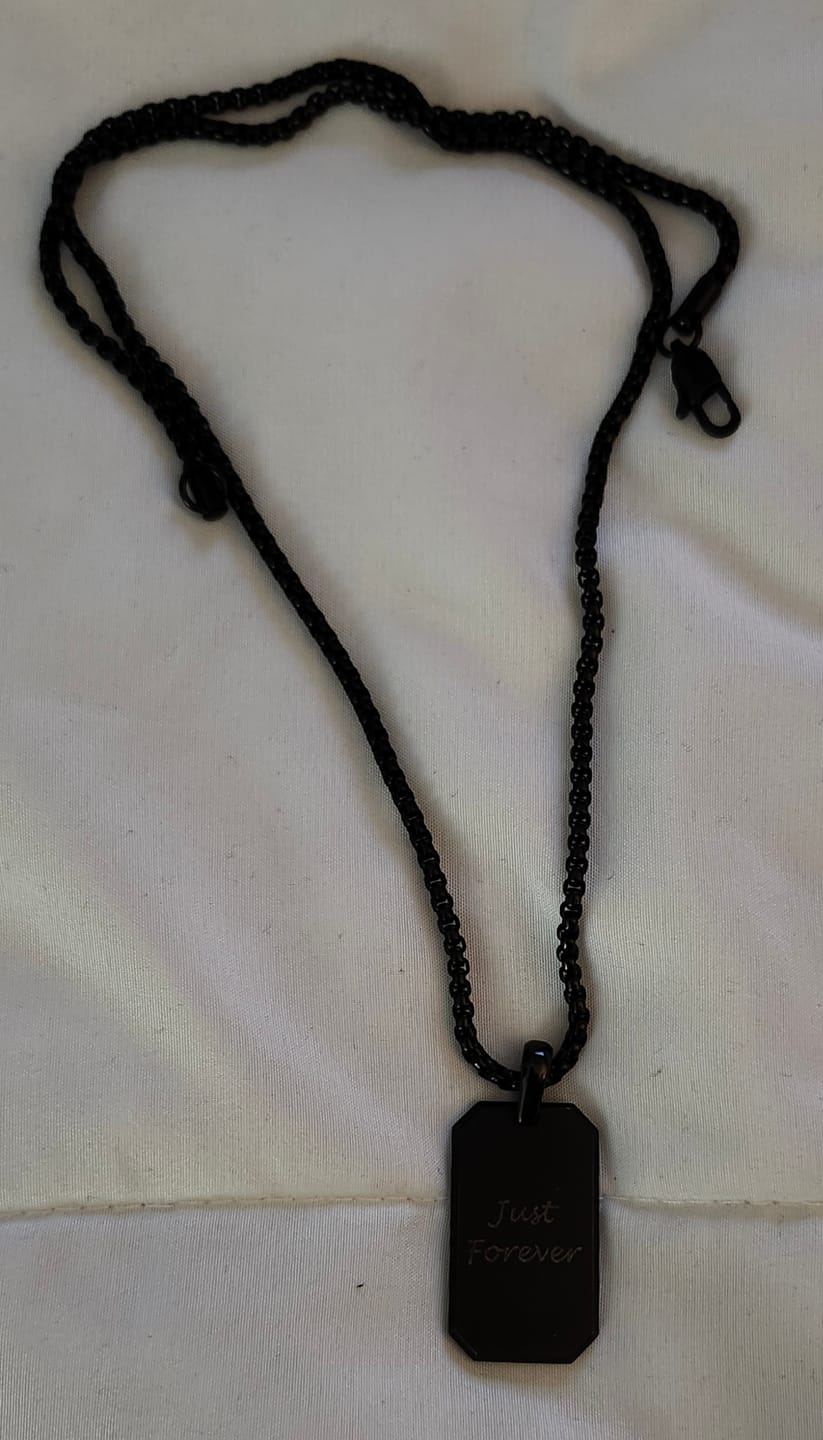 Customer photo review of Matte Modern Dog Tag