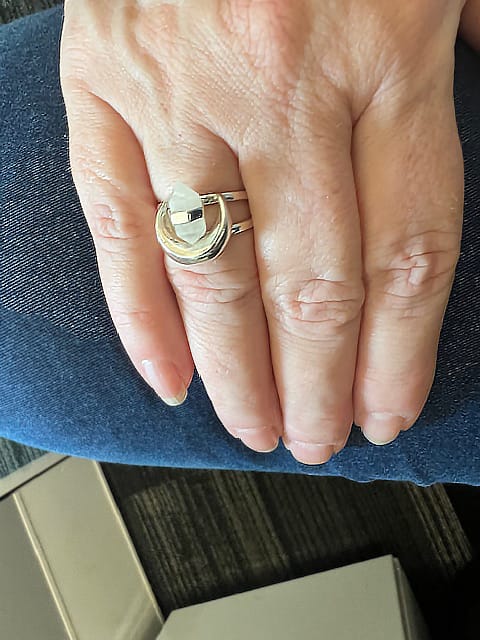 Customer photo review of Healing Crystal Point Moonstone Moon Ring Sterling Silver