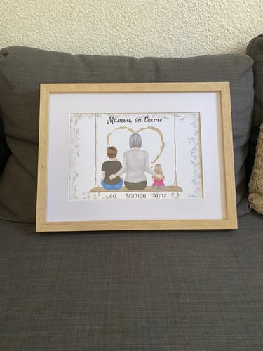 Customer photo review of Affiche Personnalisée - Mamie et Petits-enfants