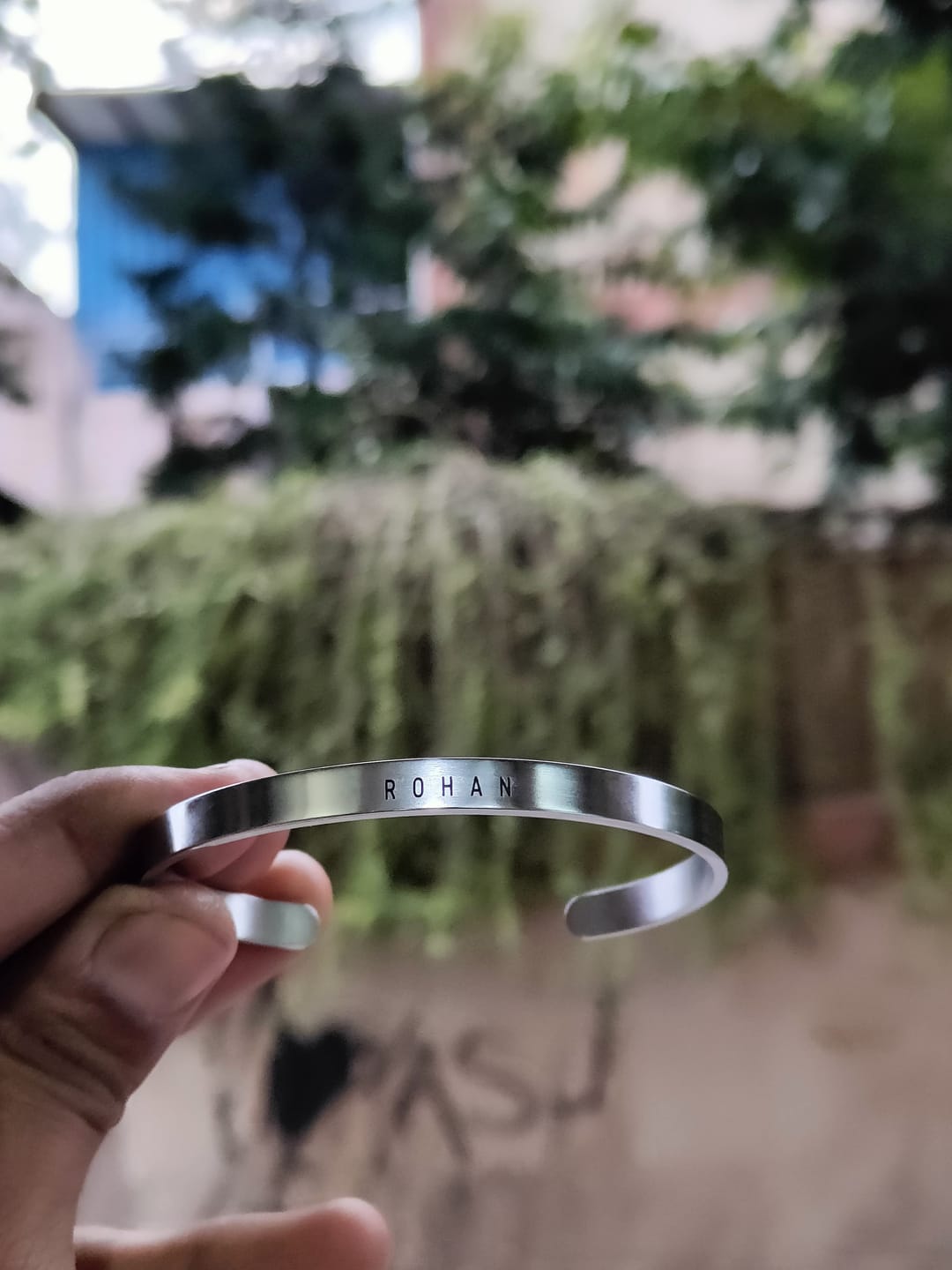 Customer photo review of Personalised Silver Kada