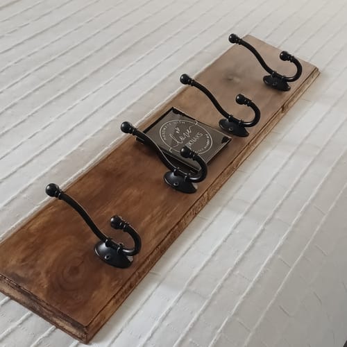 Customer photo review of Metal BALL elegant double prong Black Coat hook 130mm long