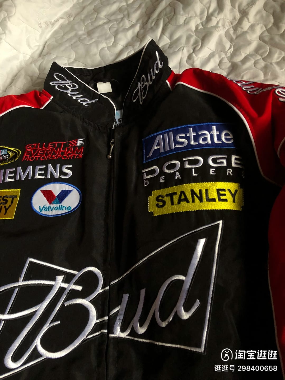 Customer photo review of Retro Jacket Racing BUD Nascar Vintage Black