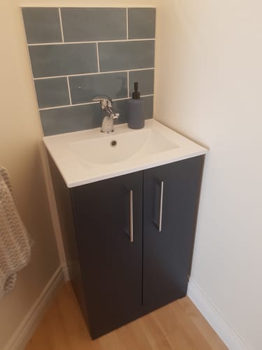 Customer photo review of Nuie Arno 500mm Floor Standing 2 Door Vanity & Basin 2 - Midnight Blue