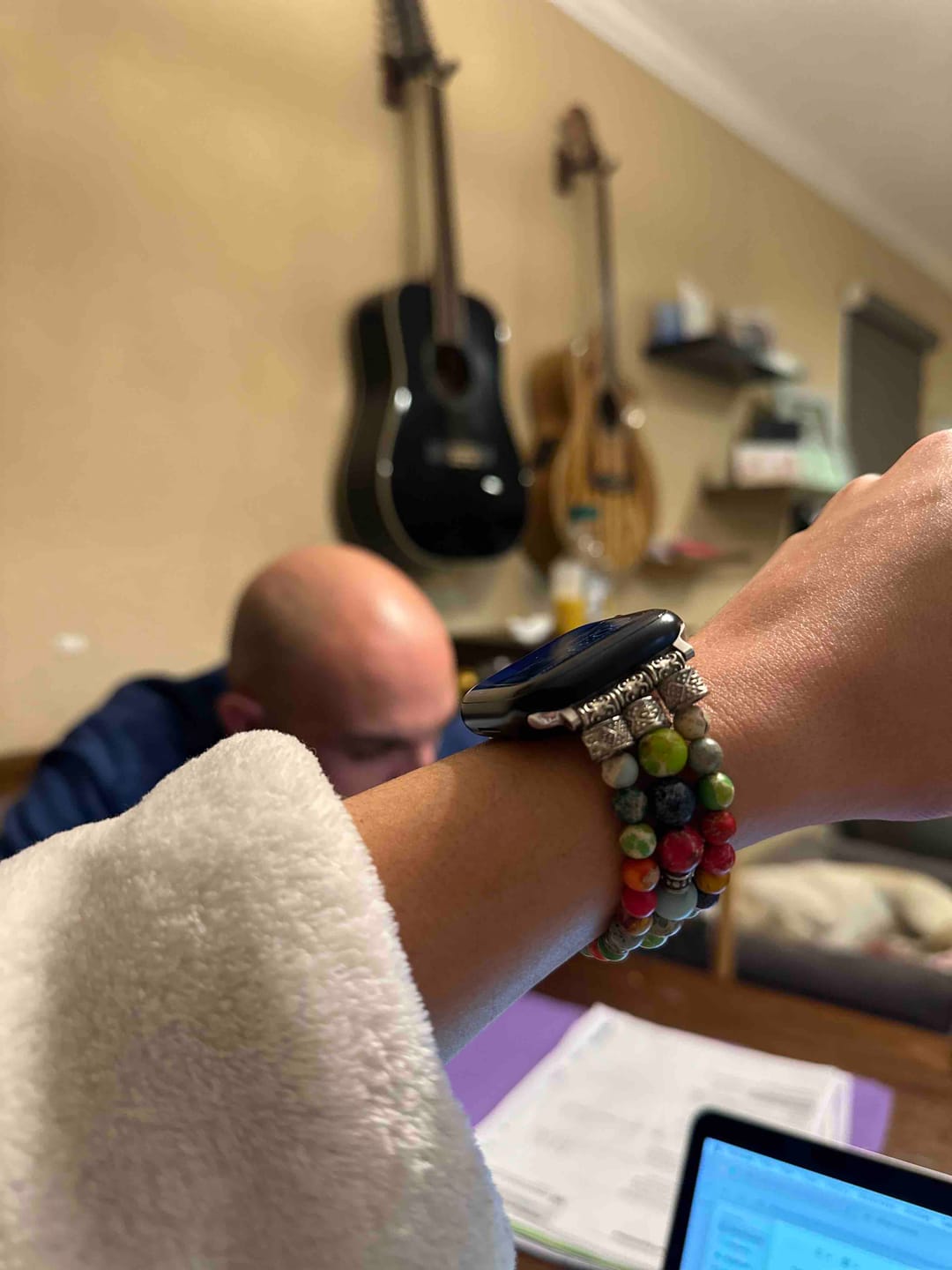 Customer photo review of Vibrant Chakra Stretch Apple Watch Strap