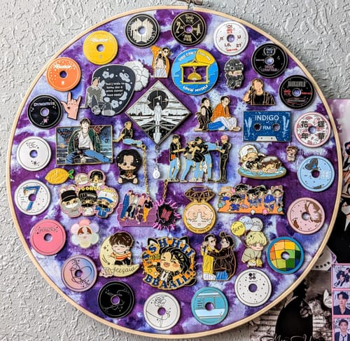 Customer photo review of (PREORDER RESTOCK) BTS Anthology CD Enamel Pins Collection Part One