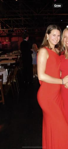 Customer photo review of Jersey One Shoulder Draped Back Gown