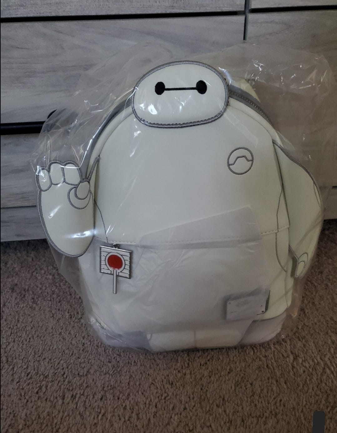 Customer photo review of 707 Street Exclusive - Loungefly Disney Glow in the Dark Talking Baymax Mini Backpack