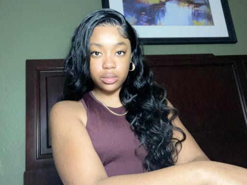 Customer photo review of Wear & Go | Pre-bleached Invisible Lace Wig Body Wave Pre-cut Lace Glueless Wig