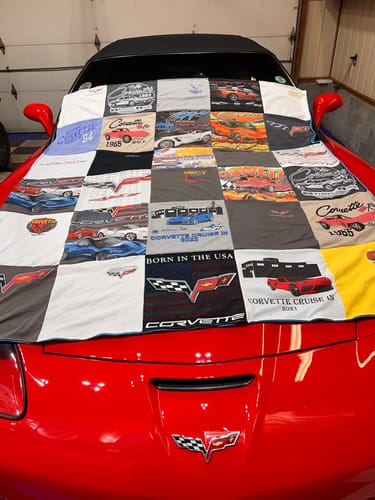 T-shirt quilt with cars, automobiles themes by Marc from KY