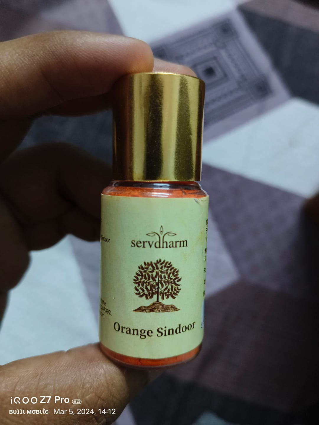 Customer photo review of Orange Hanuman Sindoor | Hanuman Puja Sindoor | Narangi Sindoor