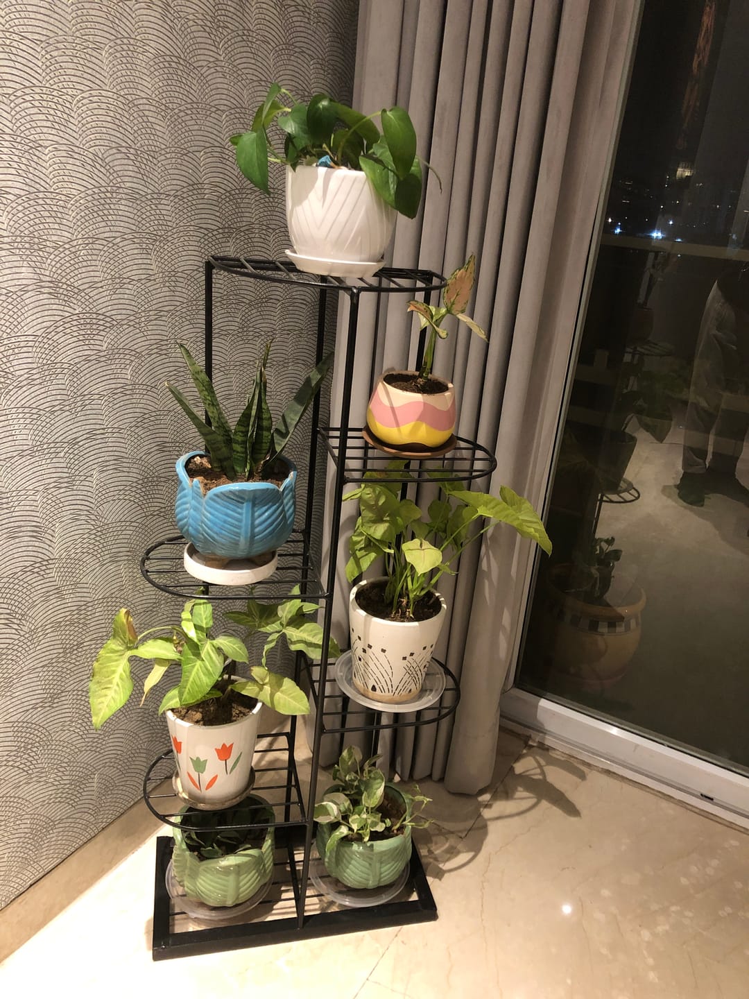Customer photo review of Plant Stand Metal 6 Tier 7 Potted Multiple Flower Pot Holder Shelf Indoor Outdoor Planter Display Shelving Unit For Patio Garden Corner