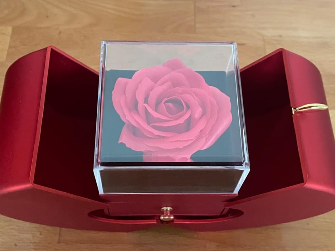 Customer photo review of Aan Mijn Mama - Eeuwige Rozenbox - Met Love Knot Ketting & Echte Roos