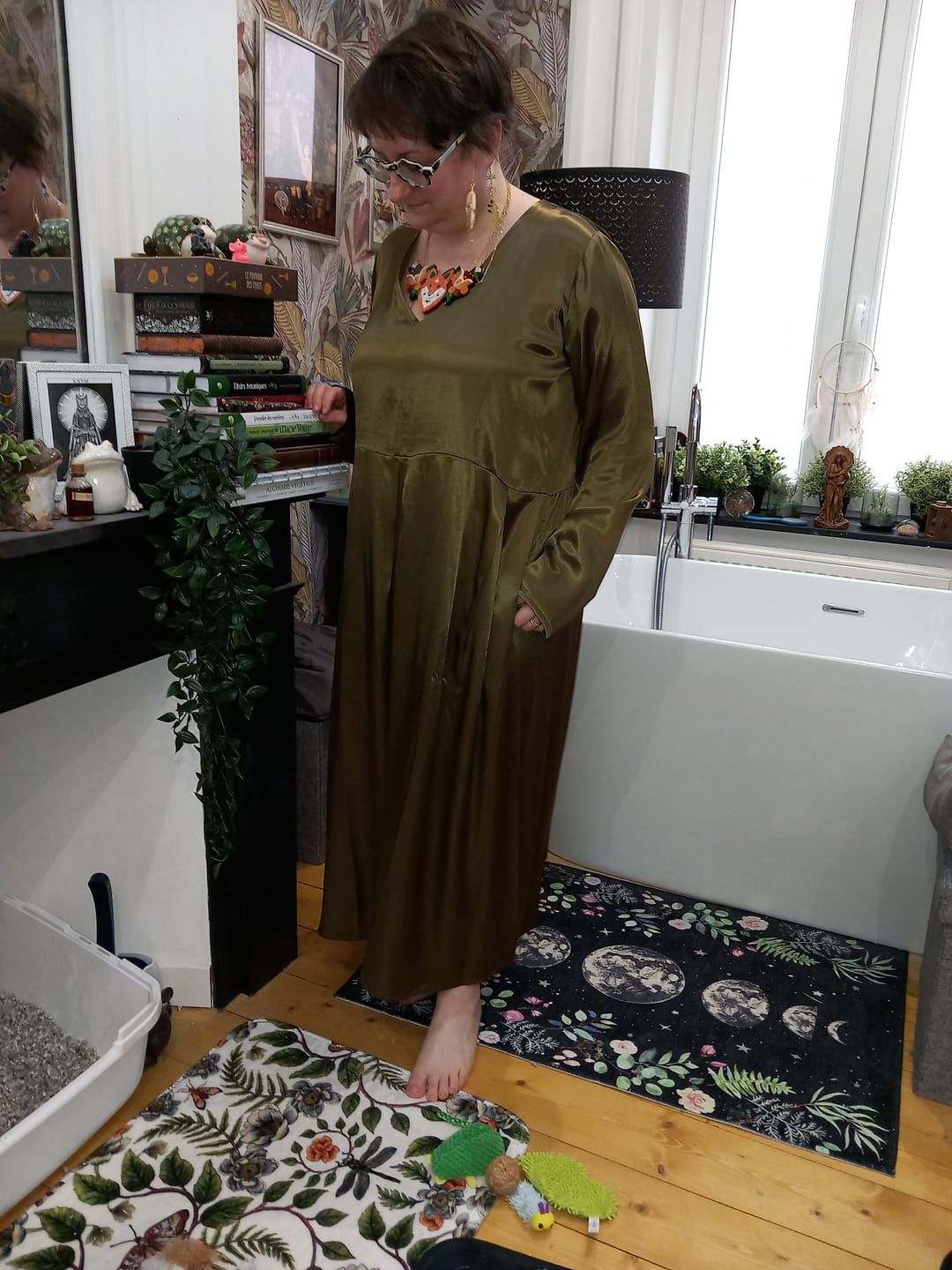 Customer photo review of Robe Romane - popeline de coton giroflée