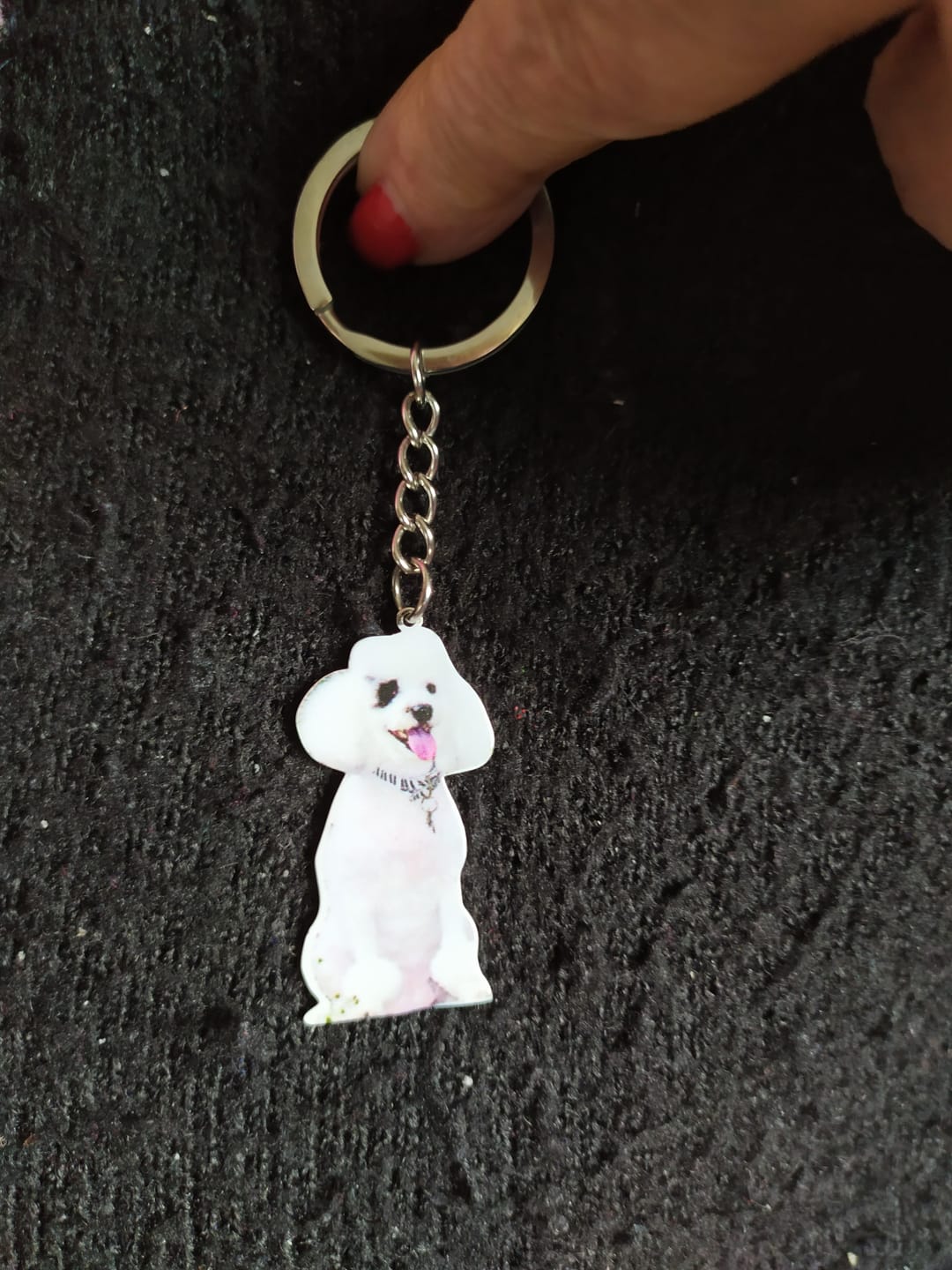 Customer photo review of LOANYA Porte-clés en photo d'animal de compagnie
