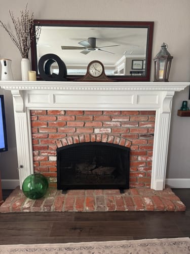 Customer photo review of Custom Steel Arch Free Standing Fireplace Screen - Carolina