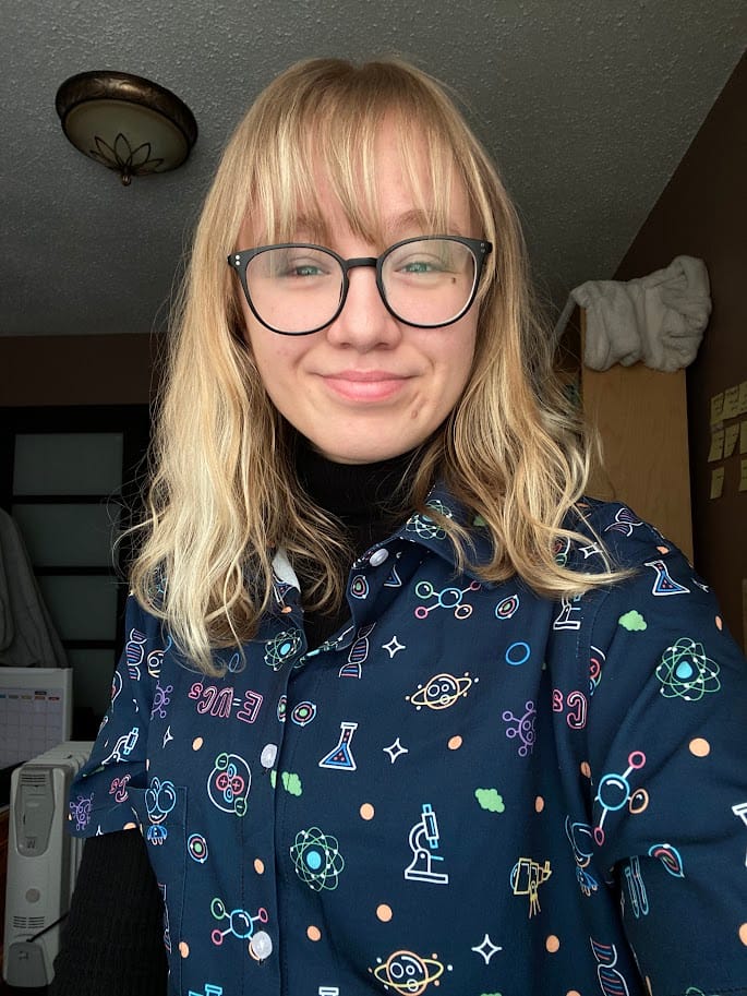 Customer photo review of Science DNA Molecules Dark Navy Button Up Shirt