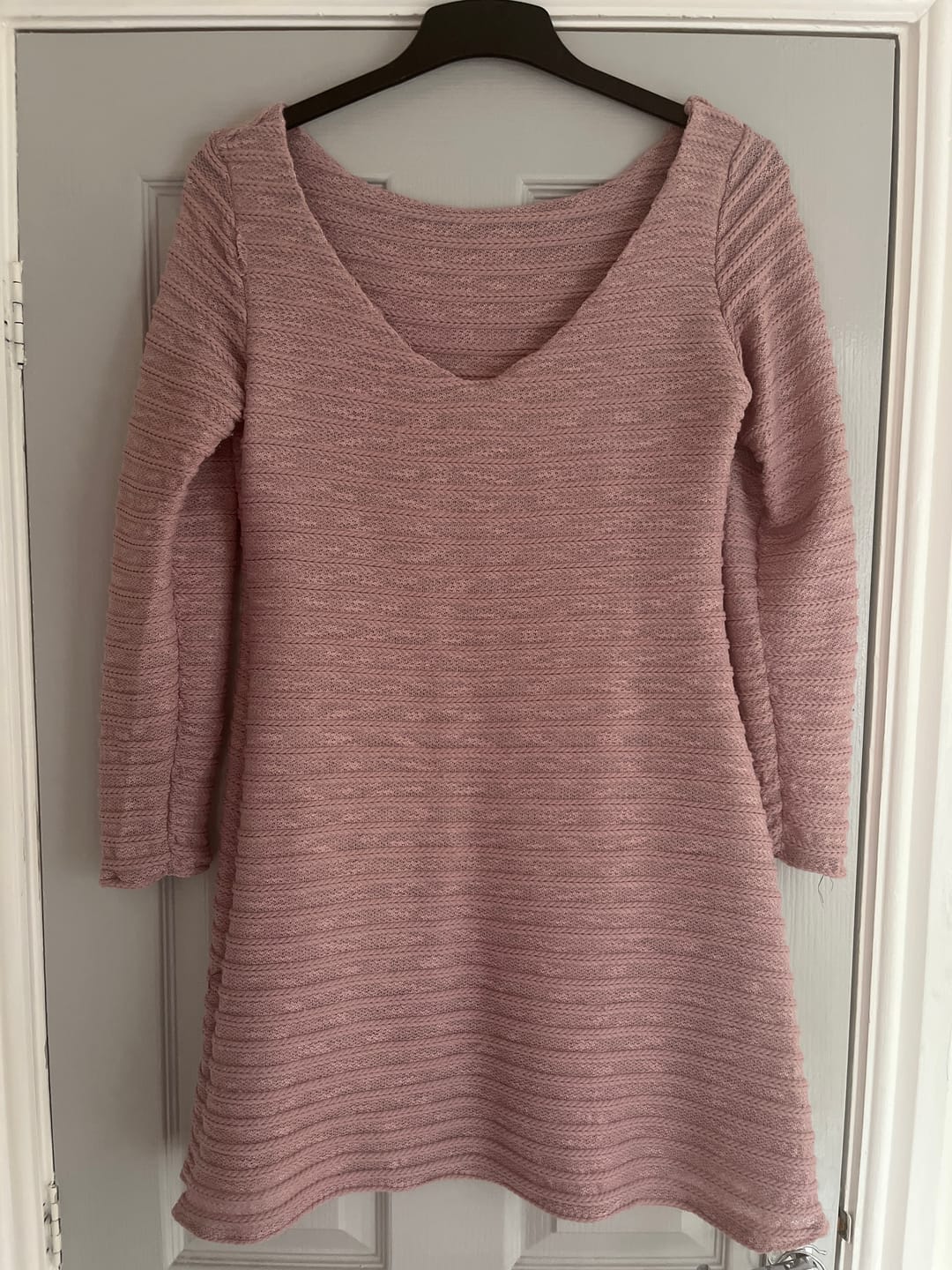 Customer photo review of Dusky Pink Light Weight Cable Knit Fabric