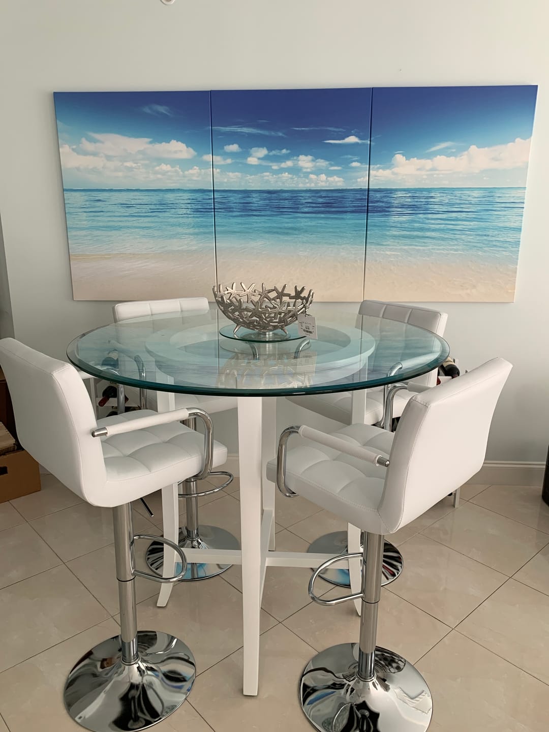 Customer photo review of Large Ocean and Beach Large Artwork Canvas Print  for Dining Room Wall Art Decor