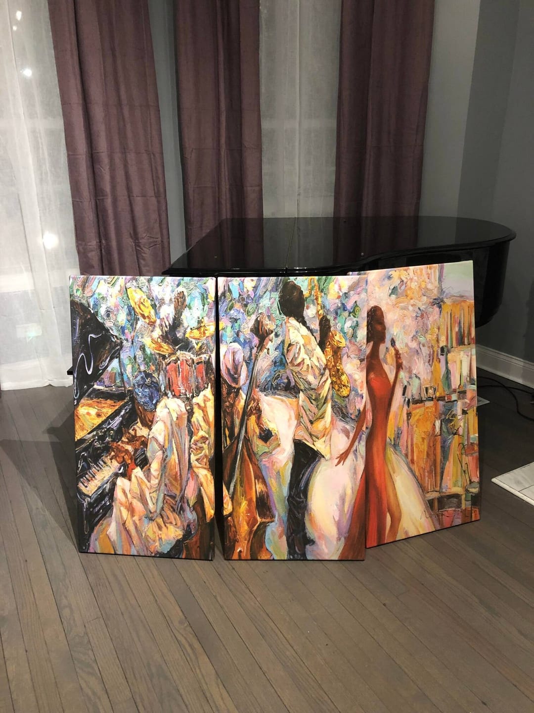 Customer photo review of Abstract Afro American Jazz  Musician Wall Art Canvas Print