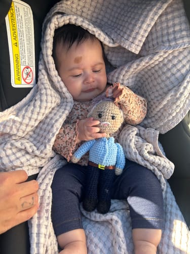 Customer photo review of Tranquil® - Personalized Crochet Doll with Photo Card