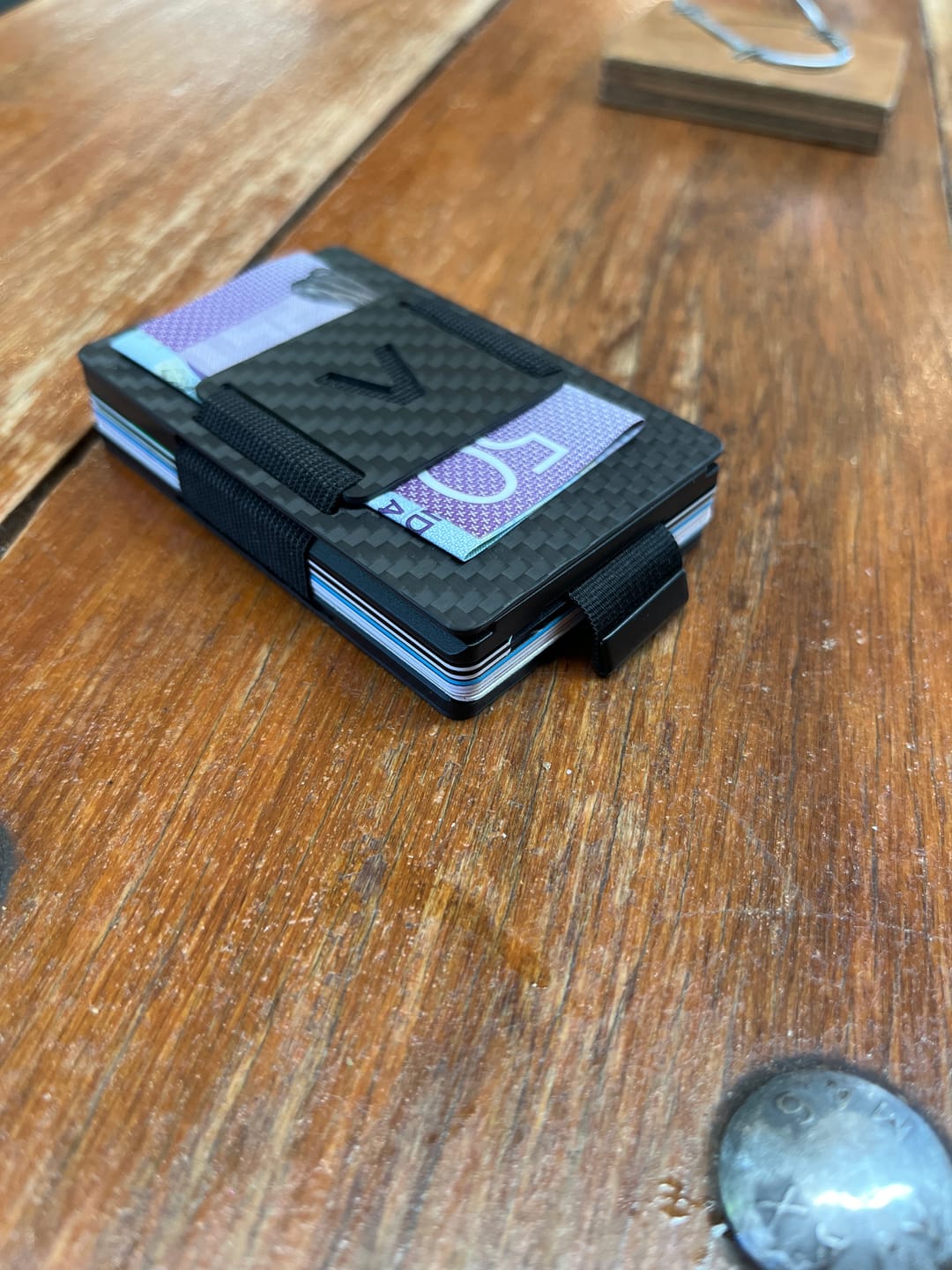 Customer photo review of Carbon Fiber 3K matte Slim Wallet