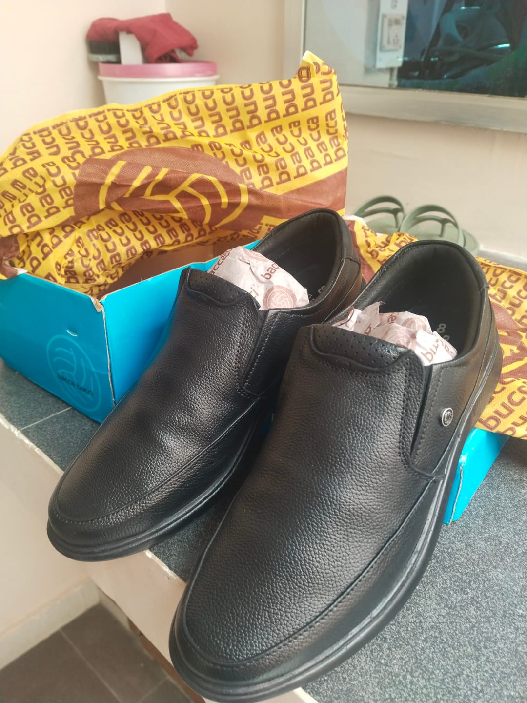 Customer photo review of Bacca Bucci Leather Office Slip-ons Formal Shoes | UK- 06 to 14