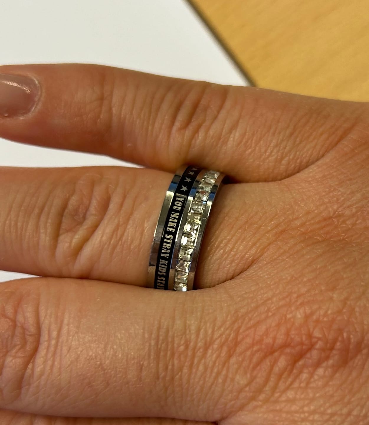 Customer photo review of Stray Kids matching ring collection