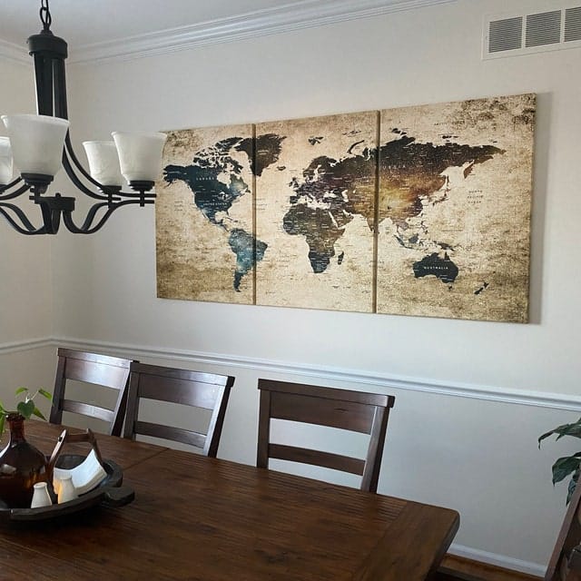 Customer photo review of World Map Canvas Print, Map Push Pin Canvas Print