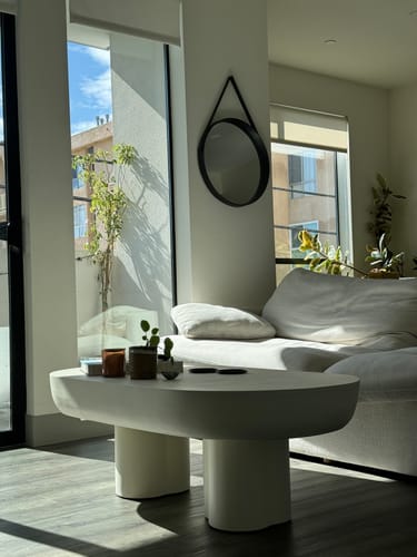 Customer photo review of Casper Oval Concrete Coffee Table - White