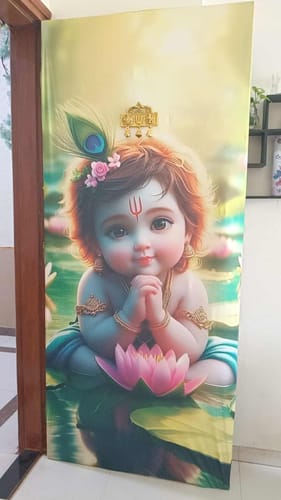 Customer photo review of Lord Gopinath Krishna Door Covers