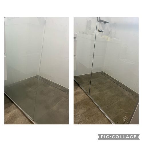 Customer photo review of GLASSGUARD™ Glass Stain Remover + Drill Scrubbing Pads