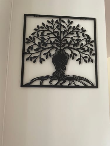 Customer photo review of Tree of Life Hugging Couple Metal Wall Decor