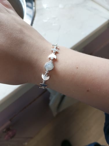 Customer photo review of Sterling Silver Moon Phase Bracelet