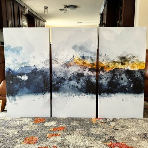 Customer photo review of Abstract Mountain Large Wall Art Canvas Print