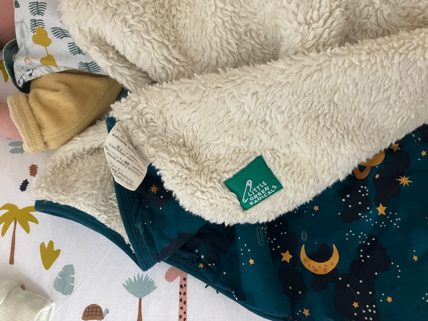 Customer photo review of Saturn Nights Sherpa Hooded Baby Blanket