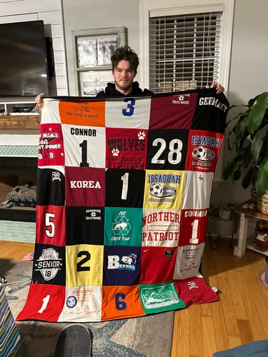 T-shirt quilt featuring issaquah wolves by Geritt from NC