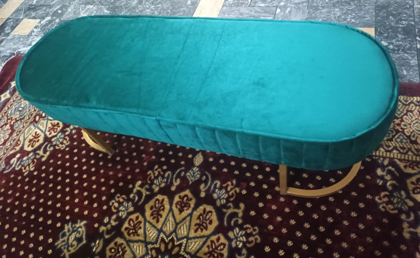 Customer photo review of Luxury 3 Seater Bedroom Steel Stool -984