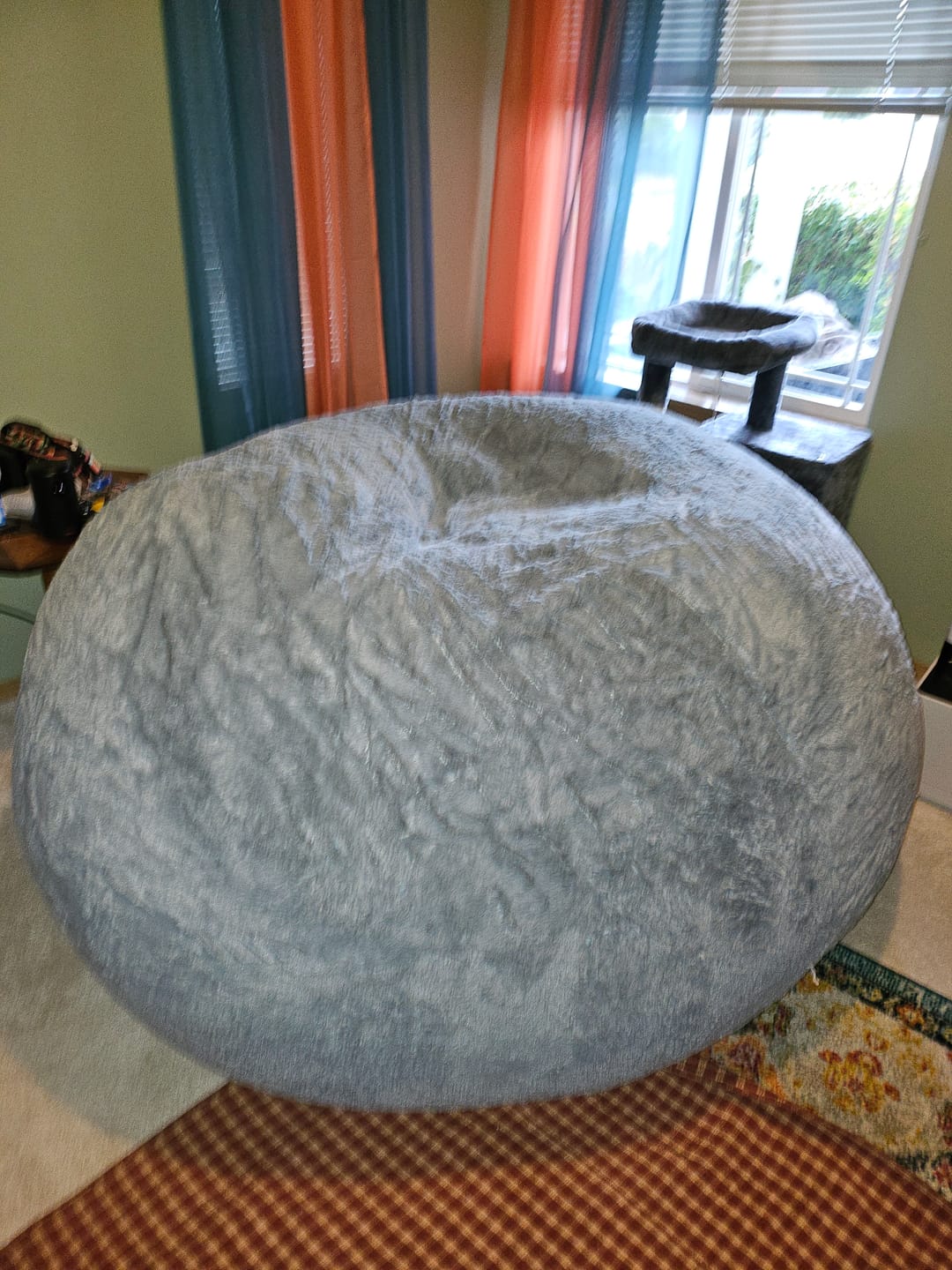 Customer photo review of Giant 7ft Fur Bean Bag ( Beans are included)
