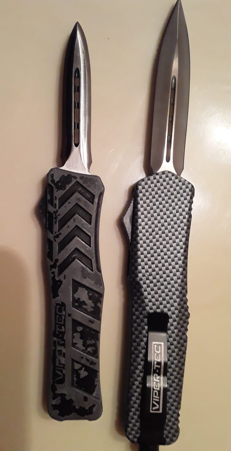 Customer photo review of Carbon Fiber Ghost OTF Knife (Multiple Blade Styles Available)