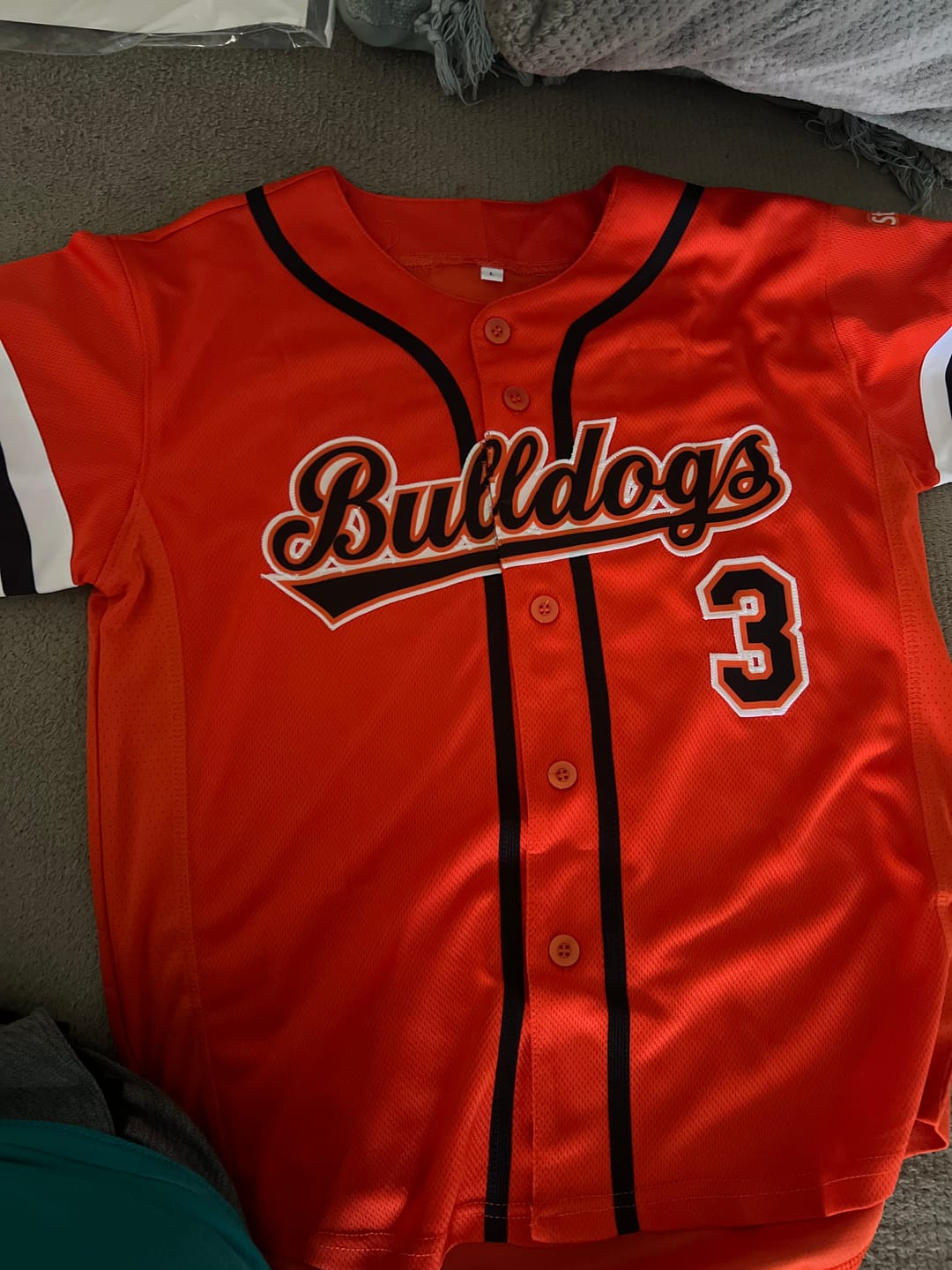 Customer photo review of Custom Orange Black-White Classic Style Authentic Baseball Jersey