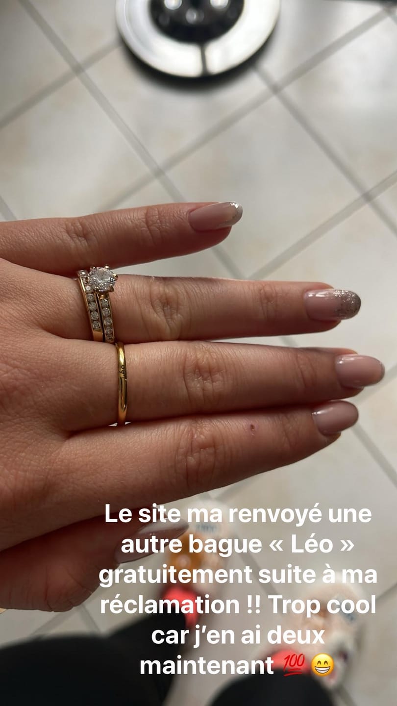 Customer photo review of Petite Custom Name Ring