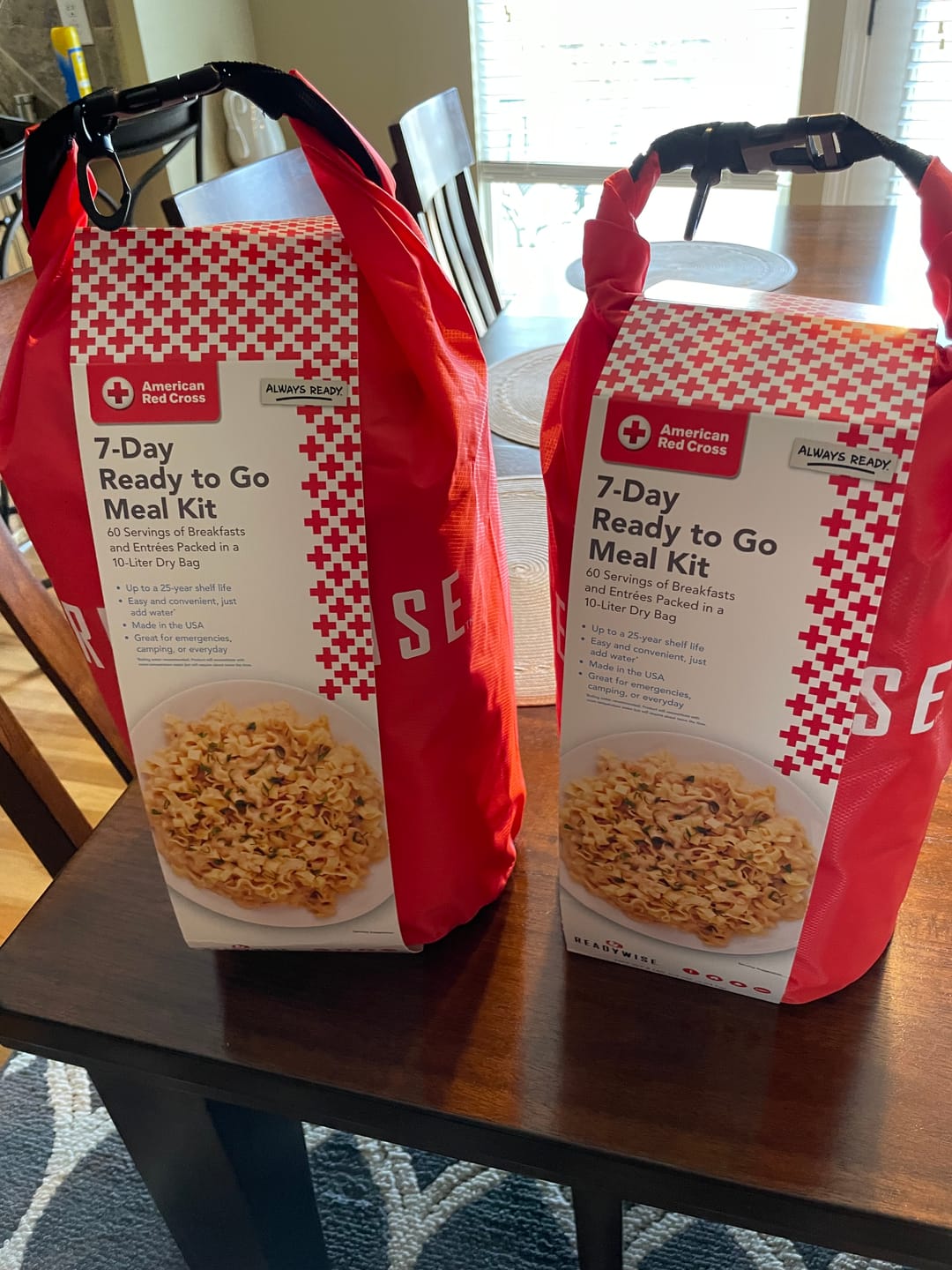 Customer photo review of Buy 1, Get 1 Free - American Red Cross 7 Day (60 Servings) Emergency Food with Dry Bag