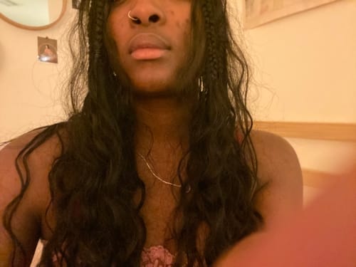 Customer photo review of Raw Indian Wavy Bulk Braiding Hair