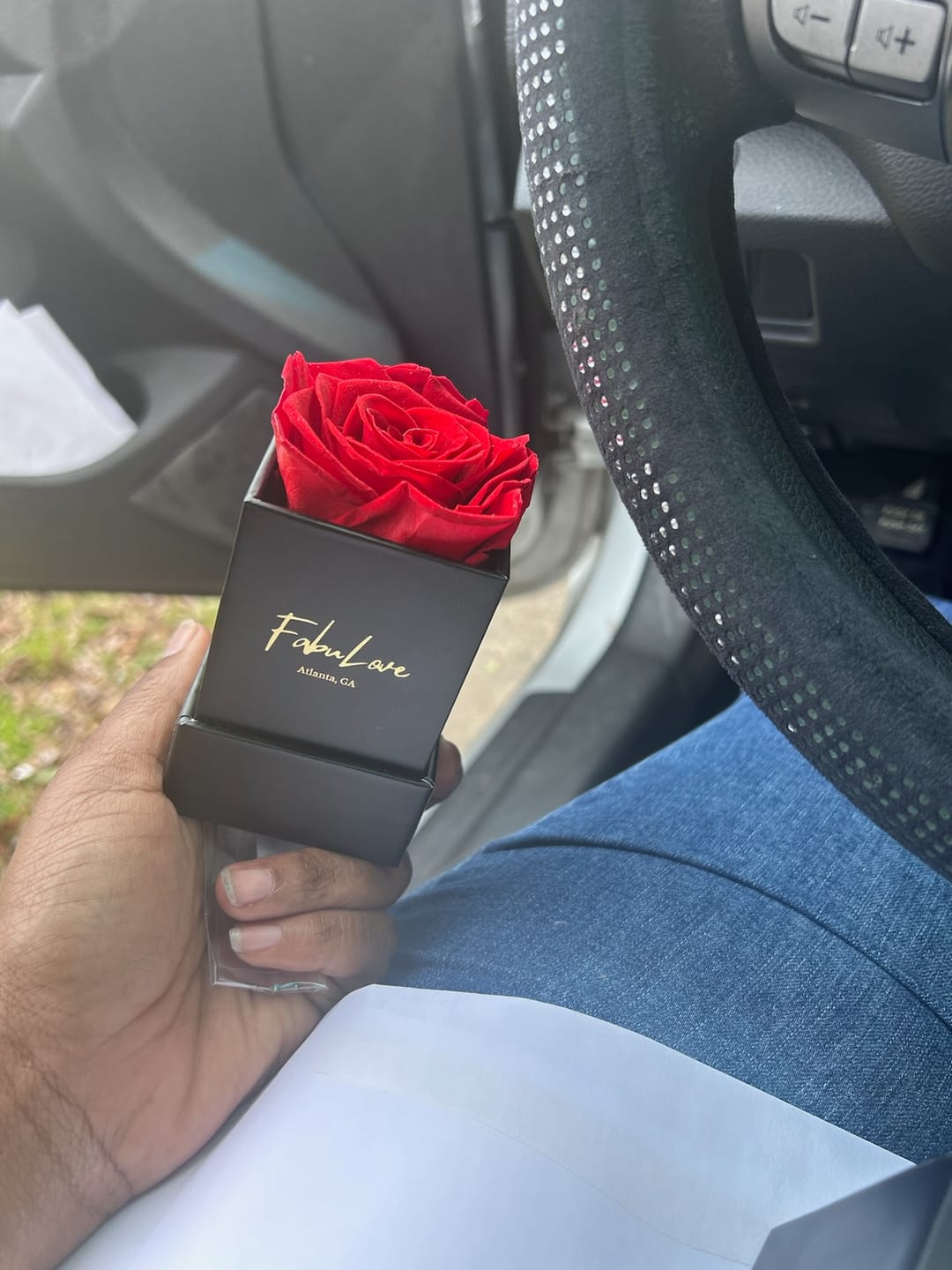 Customer photo review of Single Eternal Rose Box - Cubed
