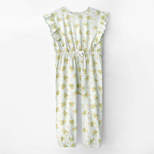 Customer photo review of Girls All-Over Printed Soft Cotton Heather Grey Frill Jumpsuit