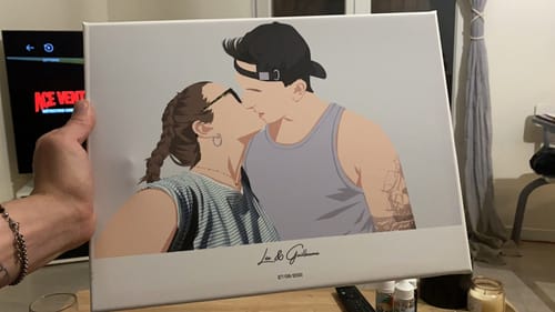 Customer photo review of Portrait Minimaliste & Prénoms ( Sur toile )