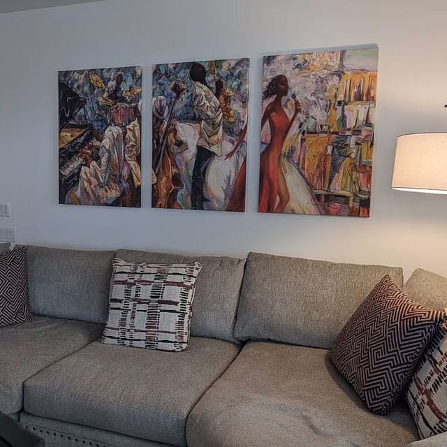 Customer photo review of African Musician Women and Jazz  Orchestra Large Wall Art Canvas Print