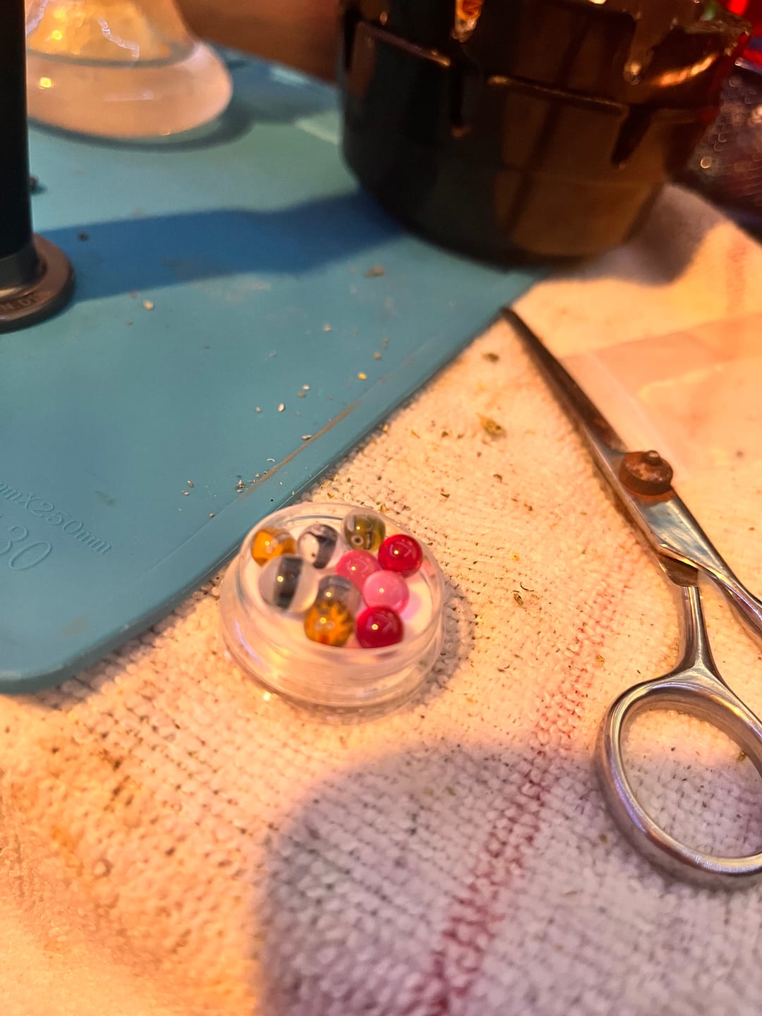 Customer photo review of 6mm Ruby Terp Pearls