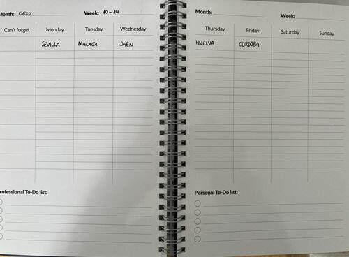 Customer photo review of Infinitebook Planner A5 Blue