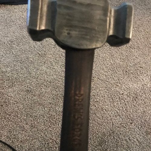 Customer photo review of Square Circle Rounding Hammer for blacksmith masters